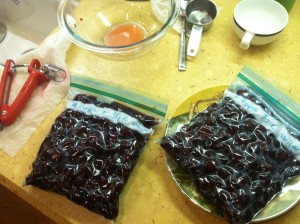 2 quarts of cherries, pitted (yes, I consider this a reward!)